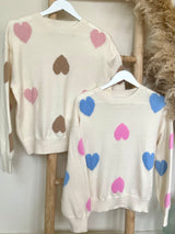 Pullover two Hearts blue