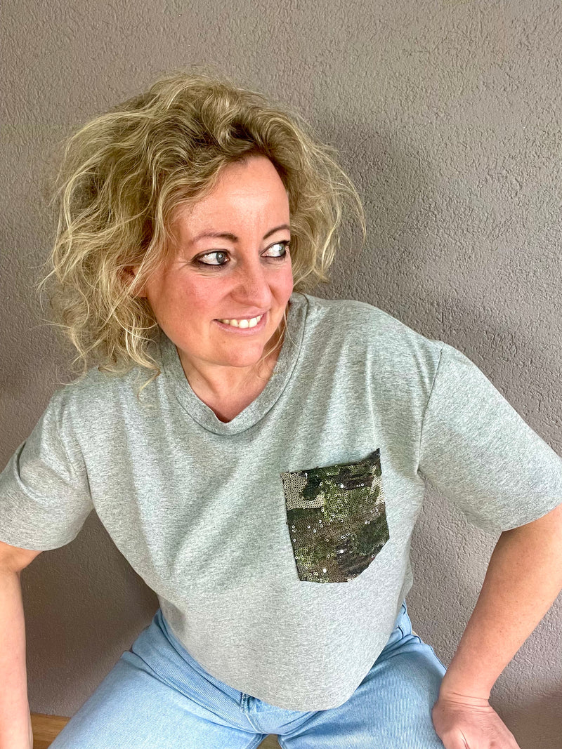 T-Shirt sequin Pocket