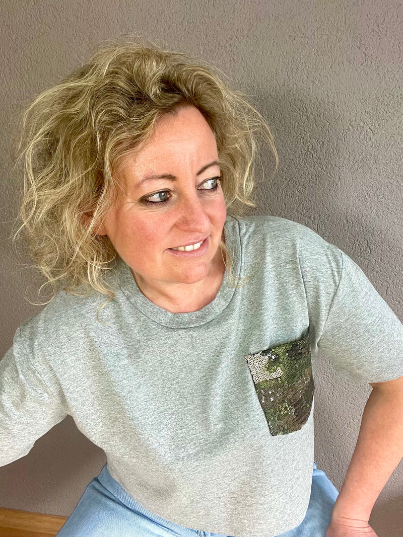T-Shirt sequin Pocket