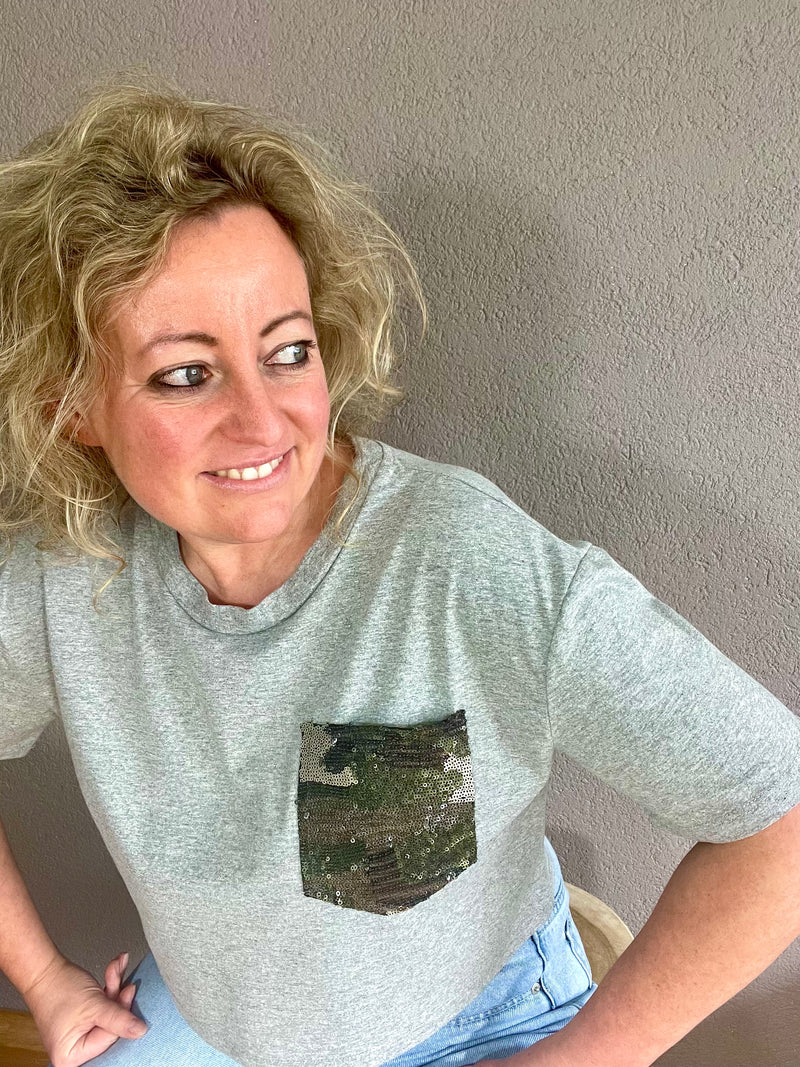T-Shirt sequin Pocket