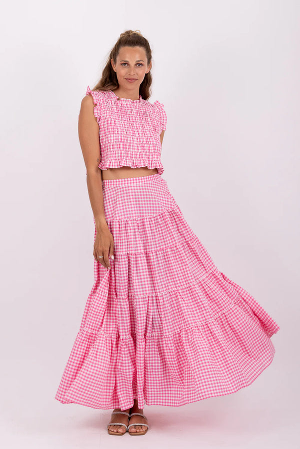 Malone Top gingham pink