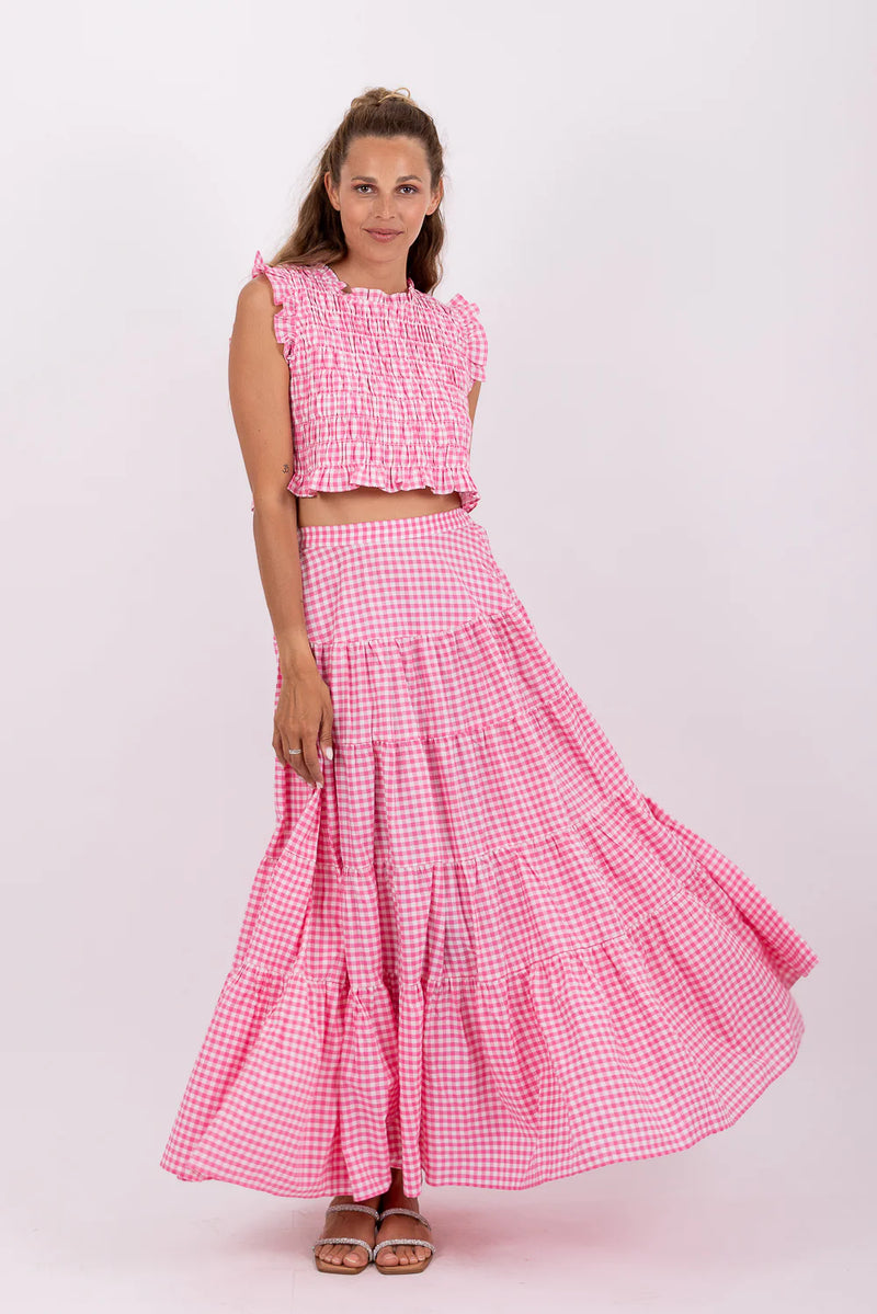 Malone Top gingham pink