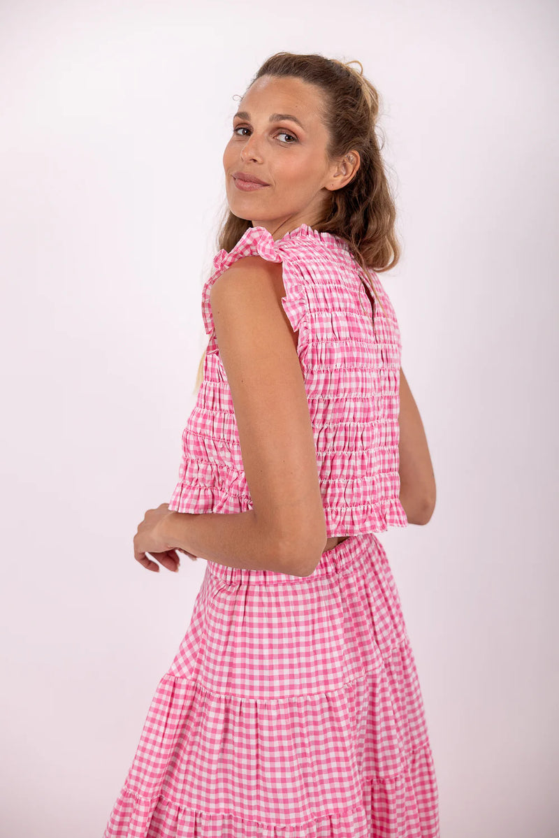Malone Top gingham pink