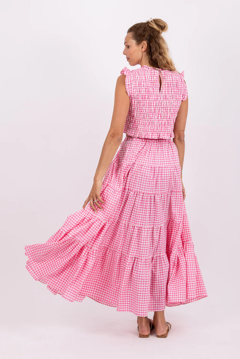 Malone Top gingham pink