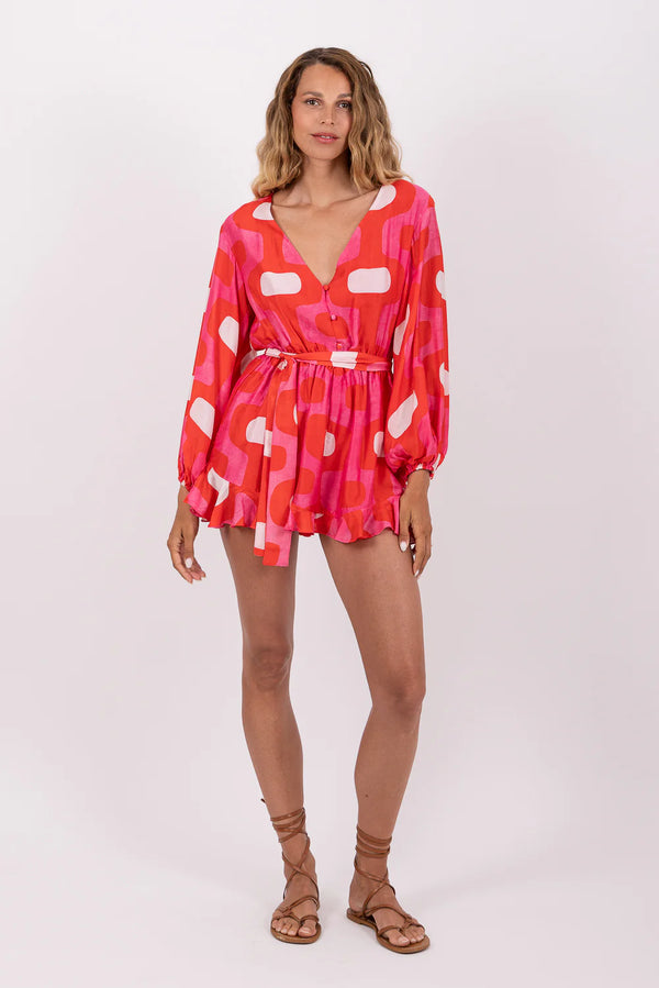 Fleur Jumpsuit Lima Fuchsia and red
