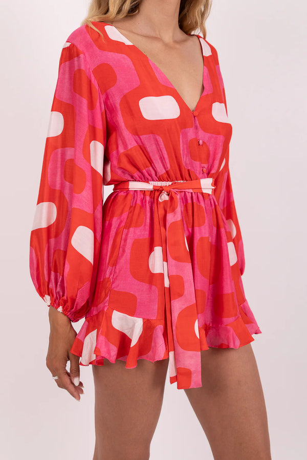 Fleur Jumpsuit Lima Fuchsia and red