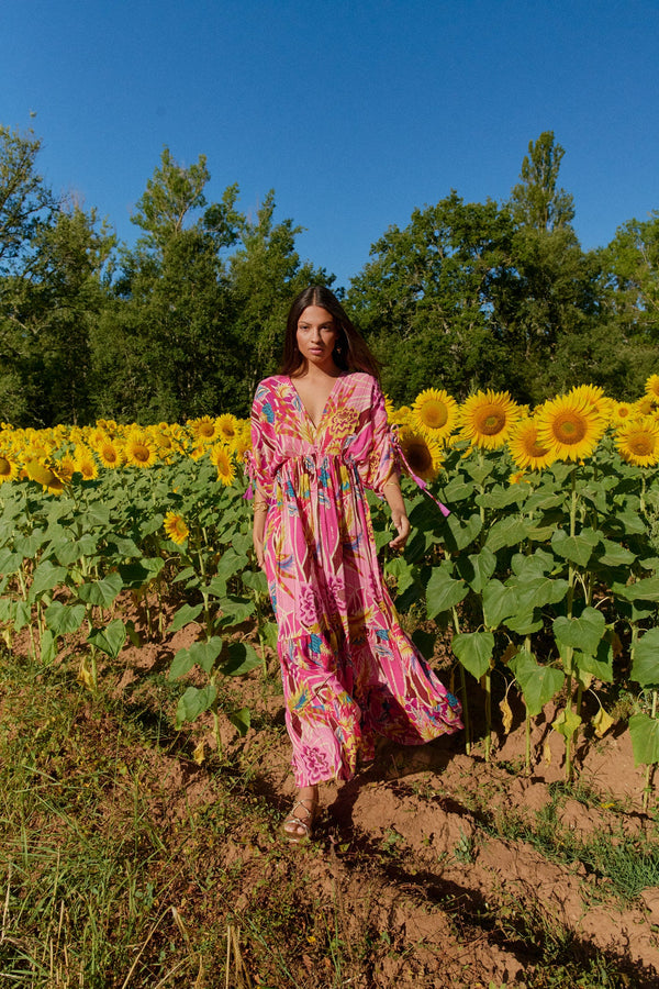 Piti Cuiti Positano rosa Dress Long